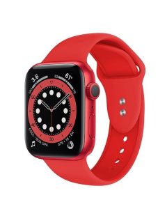 Crong Liquid Premium Strap (CRG-40LQB-RED) Red - Λουράκι Σιλικόνης για Apple Watch 38/40/41mm (1/2/3/4/5/6/7/8/9/SE)