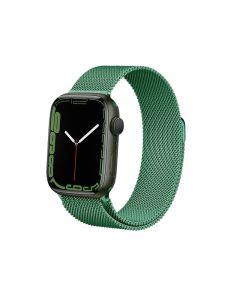 Crong Milano Stainless Steel Premium Strap (CRG-40MST-GR) Green για Apple Watch 38/40/41mm (1/2/3/4/5/6/7//8/SE)