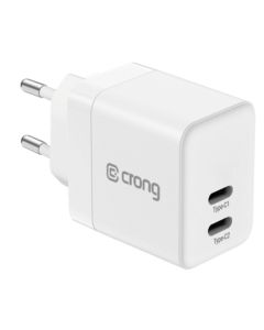 Crong Ultra Compact GaN Charger 2xType-C 35W (CRG-GNCC35-WHI) Ταχυφορτιστής Ταξιδιού - White