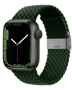 Crong Wave Band Premium Υφασμάτινο Πλεκτό Λουράκι (CRG-40WAV-GRN) Green για Apple Watch 38/40/41mm (1/2/3/4/5/6/7/SE)