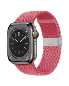 Crong Wave Band Premium Υφασμάτινο Πλεκτό Λουράκι (CRG-40WAV-PNK) Pink για Apple Watch 38/40/41mm (1/2/3/4/5/6/7/8/9/SE)