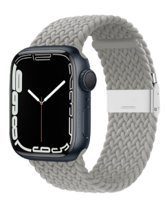 Crong Wave Band Premium Υφασμάτινο Πλεκτό Λουράκι (CRG-40WAV-CMP) Light Grey για Apple Watch 38/40/41mm (1/2/3/4/5/6/7/8/SE)