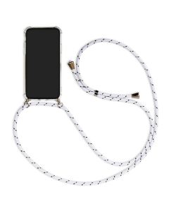 Forcell Cord Clear Silicone Case Διάφανη Θήκη με Λουράκι - White (iPhone 6 / 6s)