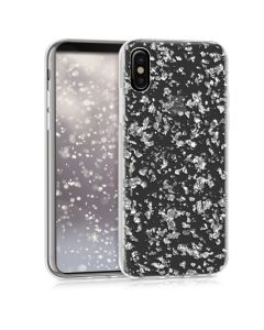 KWmobile Θήκη Σιλικόνης Slim Fit Silicone Case (42494.35) Silver Flakes (iPhone X / Xs)