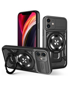 Defender Armor Mag Case with Stand Θήκη Συμβατή με MagSafe Black (iPhone 12)