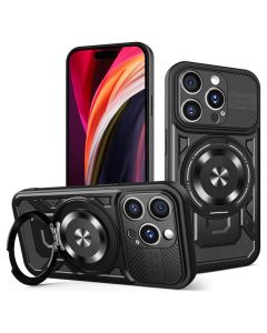 Defender Armor Mag Case with Stand Θήκη Συμβατή με MagSafe Black (iPhone 15 Pro)