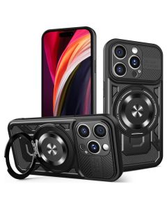 Defender Armor Mag Case with Stand Θήκη Συμβατή με MagSafe Black (iPhone 15 Pro Max)