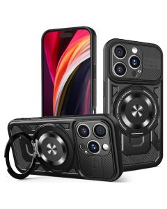 Defender Armor Mag Case with Stand Θήκη Συμβατή με MagSafe Black (iPhone 16 Pro Max)