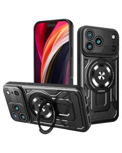 Defender Armor Mag Case with Stand Θήκη Συμβατή με MagSafe Black (iPhone 17 Pro Max)