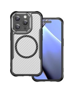 Defender Carbon Mag Hybrid Case Θήκη MagSafe Black (iPhone 15 Pro Max)