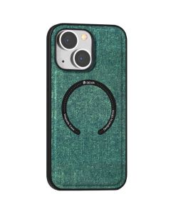 Devia Rango MagSafe Textile Case Σκληρή Θήκη με TPU Bumper Green (iPhone 14 Plus)