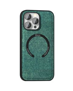 Devia Rango MagSafe Textile Case Σκληρή Θήκη με TPU Bumper Green (iPhone 14 Pro)