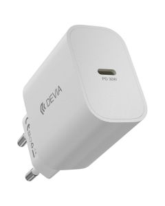 Devia Wall Charger Smart USB Type-C PD GaN 30W Αντάπτορας Φόρτισης - White