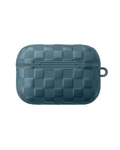 Devia Woven Pattern PU Leather Case Θήκη Μεταφοράς για τα Apple AirPods Pro - Blue