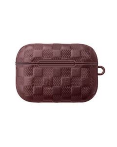 Devia Woven Pattern PU Leather Case Θήκη Μεταφοράς για τα Apple AirPods Pro - Brown