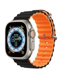 Devia Deluxe Sport6 Strap Black / Orange - Λουράκι Σιλικόνης για Apple Watch 40/41/42mm (4/5/6/7/8/9/10/11/SE) - MT81263