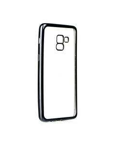 Forcell Electro Bumper TPU Silicone Case Slim Fit - Θήκη Σιλικόνης Clear / Black (Samsung Galaxy A8 Plus 2018)