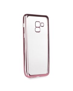 Forcell Electro Bumper TPU Silicone Case Slim Fit - Θήκη Σιλικόνης Clear / Rose Gold (Samsung Galaxy A8 Plus 2018)