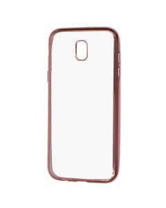 Forcell Electro Bumper Silicone Case Slim Fit - Θήκη Σιλικόνης Clear / Rose Gold (Samsung Galaxy J3 2017)