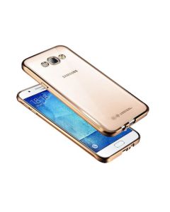 Forcell Electro Bumper Silicone Case Slim Fit - Θήκη Σιλικόνης Clear / Gold (LG K7)