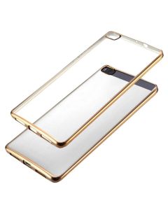 Forcell Electro Bumper Silicone Case Slim Fit - Θήκη Σιλικόνης Clear / Gold (Huawei Ascend P8)