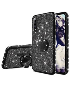 Diamond Ring Case με Electro Bumper και Glitter - Black (Xiaomi Mi9 SE)