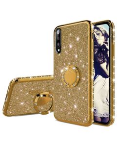 Diamond Ring Case με Electro Bumper και Glitter - Gold (Xiaomi Mi9 SE)