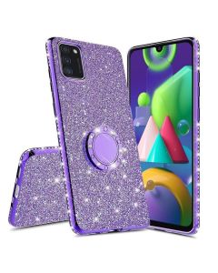 Diamond Ring Case με Electro Bumper και Glitter - Purple (Samsung Galaxy M51)