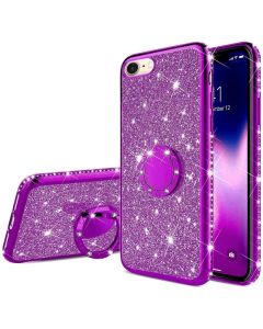 Diamond Ring Case με Electro Bumper και Glitter - Purple (iPhone 7 / 8 / SE 2020)