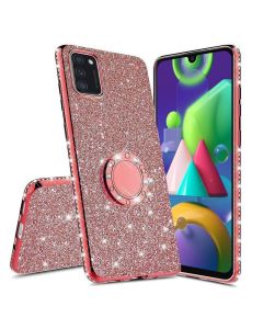 Diamond Ring Case με Electro Bumper και Glitter - Red (Samsung Galaxy M51)
