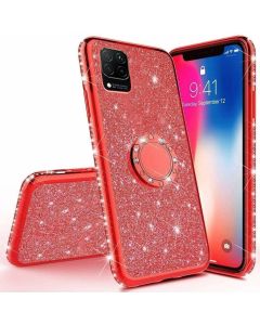 Diamond Ring Case με Electro Bumper και Glitter - Red (Huawei P40 Lite)