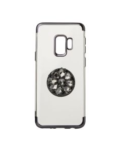 Diamond Stand TPU Silicone Case - Θήκη Σιλικόνης Clear / Black (Samsung Galaxy S9)