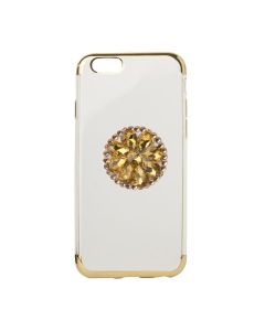 Diamond Stand TPU Silicone Case - Θήκη Σιλικόνης Clear / Gold (iPhone 6 / 6s)