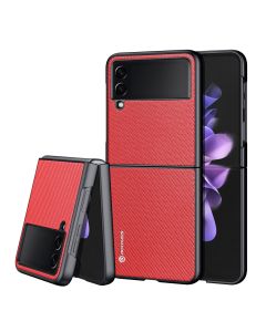DUX DUCIS Fino TPU and Fabric Case - Red (Samsung Galaxy Z Flip 3 5G)