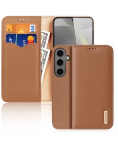 DUX DUCIS Hivo Leather RFID Wallet Case Δερμάτινη Θήκη Πορτοφόλι με Stand - Brown (Samsung Galaxy S24 Plus)