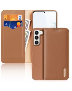 DUX DUCIS Hivo Leather RFID Wallet Case Δερμάτινη Θήκη Πορτοφόλι με Stand - Brown (Samsung Galaxy S23)
