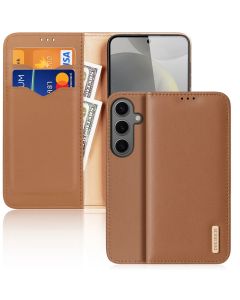 DUX DUCIS Hivo Leather RFID Wallet Case Δερμάτινη Θήκη Πορτοφόλι με Stand - Brown (Samsung Galaxy S24)