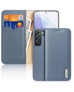 DUX DUCIS Hivo Leather RFID Wallet Case Δερμάτινη Θήκη Πορτοφόλι με Stand - Blue (Samsung Galaxy S22 Plus 5G)