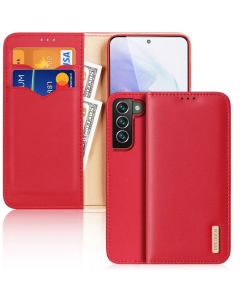 DUX DUCIS Hivo Leather RFID Wallet Case Δερμάτινη Θήκη Πορτοφόλι με Stand - Red (Samsung Galaxy S22 Plus 5G)