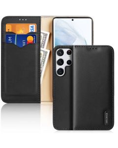DUX DUCIS Hivo Leather RFID Wallet Case Δερμάτινη Θήκη Πορτοφόλι με Stand - Black (Samsung Galaxy S22 Ultra 5G)