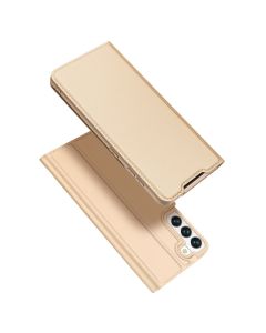 DUX DUCIS SkinPro Wallet Case Θήκη Πορτοφόλι με Δυνατότητα Stand - Gold (Samsung Galaxy S22 5G)