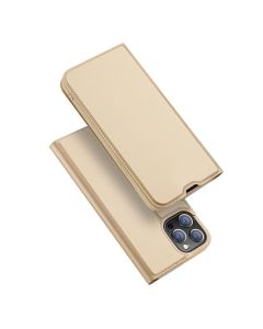 DUX DUCIS SkinPro Wallet Case Θήκη Πορτοφόλι με Stand - Gold (iPhone 13 Pro)