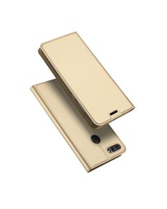 DUX DUCIS SkinPro Wallet Case Θήκη Πορτοφόλι με Δυνατότητα Stand - Gold (Huawei Y9 2018)