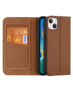 DUX DUCIS Skin X2 Wallet Case Θήκη Πορτοφόλι με Stand - Brown (iPhone 14)