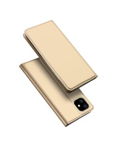 DUX DUCIS SkinPro Wallet Case Θήκη Πορτοφόλι με Stand - Gold (iPhone 11)