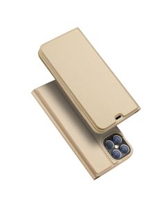 DUX DUCIS SkinPro Wallet Case Θήκη Πορτοφόλι με Stand - Gold (iPhone 12 Pro Max)