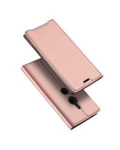 DUX DUCIS SkinPro Wallet Case Θήκη Πορτοφόλι με Stand - Rose Gold (Sony Xperia XZ3)