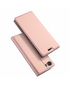 DUX DUCIS SkinPro Wallet Case Θήκη Πορτοφόλι με Stand - Rose Gold (Sony Xperia XZ4 Compact)