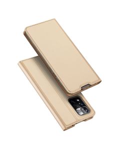DUX DUCIS SkinPro Wallet Case Θήκη Πορτοφόλι με Stand - Gold (Xiaomi Poco M4 Pro 5G / Redmi Note 11T 5G / 11S 5G)