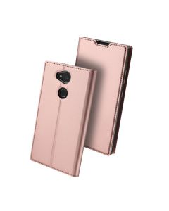 DUX DUCIS SkinPro Wallet Case Θήκη Πορτοφόλι με Stand - Rose Gold (Sony Xperia L2)